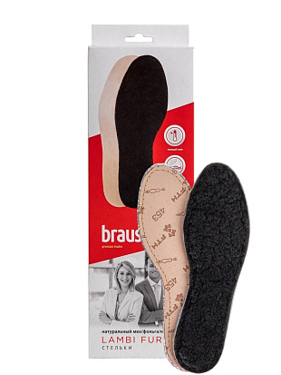 BRAUS Стельки из натурального меха LAMBY FUR р.45-46 BRAUS цвет 