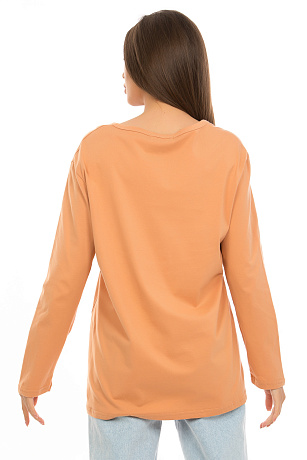 YY.SHOP 9290 КОРИЧН. Лонгслив CHEERDUCK цвет Оранжевый