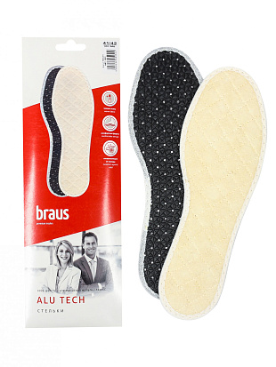 BRAUS Стельки зимние ALU TECH (шерсть+фольга+латекс) р.41-42 BRAUS цвет 