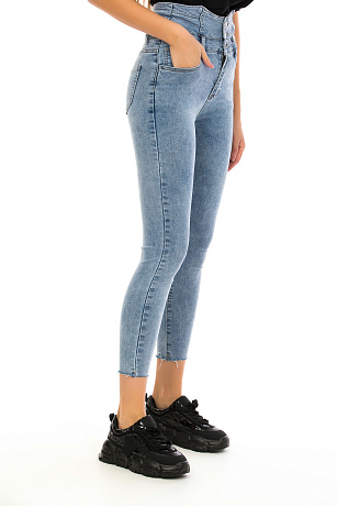 CHEER&DUCK/Sy 6118 ГОЛУБ. Джинсы женские CHEERDUCK цвет Голубой