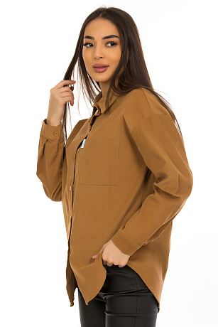 YY.SHOP 87028 КОРИЧН. Рубашка женская CHEERDUCK цвет Коричневый