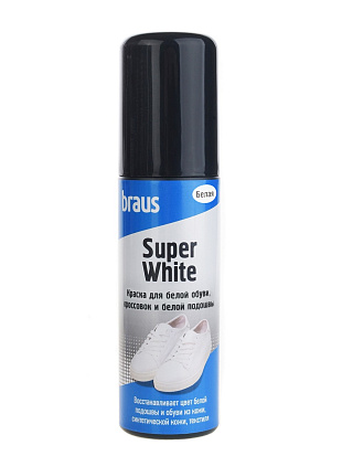 BRAUS Краска для белой подoшвы и обуви SUPER WHITE 75мл BRAUS цвет 