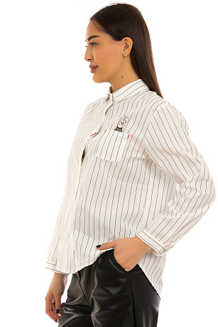 CHEERDUCK/2C19 1062-1 БЕЛЫЙ Рубашка женская CHEERDUCK цвет Белый