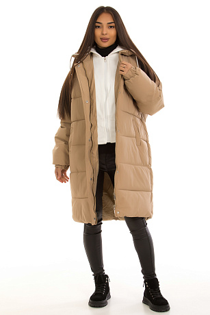 CHEERDUCK/2025 K8307 БЕЖЕВЫЙ Пуховик женский CHEERDUCK цвет Бежевый