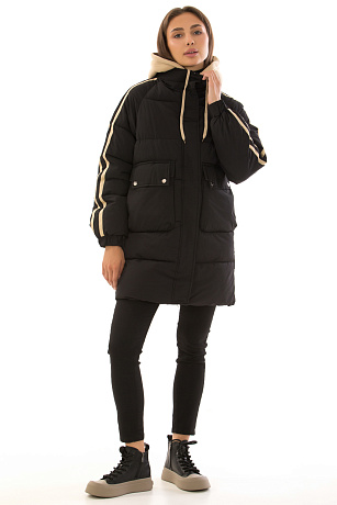 CHEERDUCK/2C22 833 ЧЕРНЫЙ Пуховик женский CHEERDUCK цвет Черный