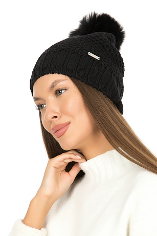 BALDININI 121519 NERO Шапка женская BALDININI цвет Черный