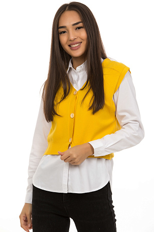 CHEER&DUCK/zhinvpopvlor 129 ЖЕЛТ. Жилет женский CHEERDUCK цвет Желтый